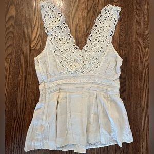 Anthropologie cream lace tank size 4